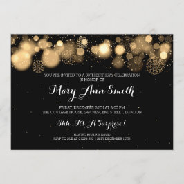 Elegant Winter 30th Birthday Party Gold Kaart