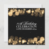 Elegant Winter 40th Birthday Party Gold Kaart (Achterkant)