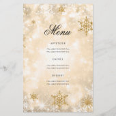 Elegant Winter 50th Birthday Program Gold met Menu (Achterkant)
