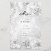 Elegant Winter 50th Birthday Program Silver Menu (Achterkant)