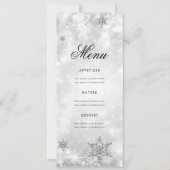 Elegant Winter 50th Birthday Program Silver Menu Kaart (Achterkant)
