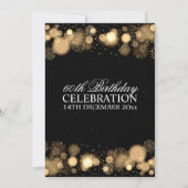Elegant Winter 60th Birthday Party Gold Kaart (Achterkant)