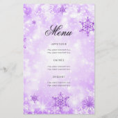 Elegant Winter 60th Birthday Program Paars Menu (Achterkant)