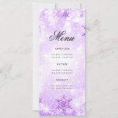 Elegant Winter 60th Birthday Program Paars Menu Kaart (Achterkant)