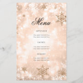 Elegant Winter 70 Birthday Program Roos Gold Menu (Achterkant)