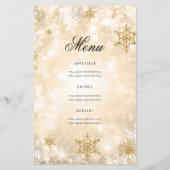 Elegant Winter 70th Birthday Program Gold met Menu (Achterkant)