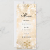 Elegant Winter 70th Birthday Program Gold met Menu Kaart (Achterkant)