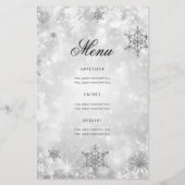 Elegant Winter 70th Birthday Program Silver Menu (Achterkant)