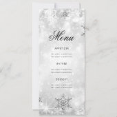 Elegant Winter 70th Birthday Program Silver Menu Kaart (Achterkant)