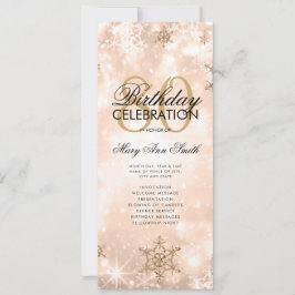 Elegant Winter 80 Verjaardagsprogramma Roos Gold M Kaart