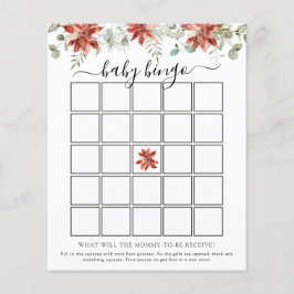 Elegant Winter Baby shower Bingo Game Card