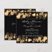 Elegant Winter Baby shower Gold Kaart (Voorkant / Achterkant)