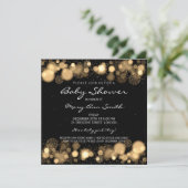 Elegant Winter Baby shower Gold Kaart (Staand voorkant)