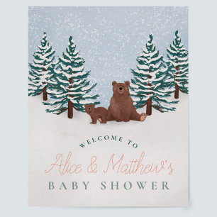 Elegant Winter Beer Baby shower Welkomstbord Perfect Poster