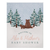 Elegant Winter Beer Baby shower Welkomstbord Perfect Poster (Voorkant)