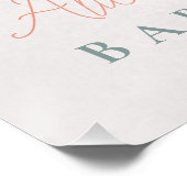 Elegant Winter Beer Baby shower Welkomstbord Perfect Poster (Hoek)