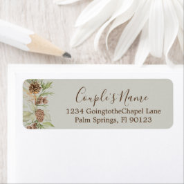 Elegant Winter Beige Bruiloft Retouradres Label