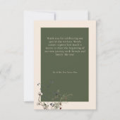 Elegant Winter Berries & Pine Ivory Wedding Bedankkaart (Achterkant)