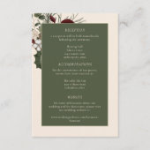 Elegant Winter Berries & Pine Ivory Wedding Informatiekaartje (Voorkant)