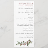 Elegant Winter Berries Red Green Waterverf Programmakaart (Voorkant)