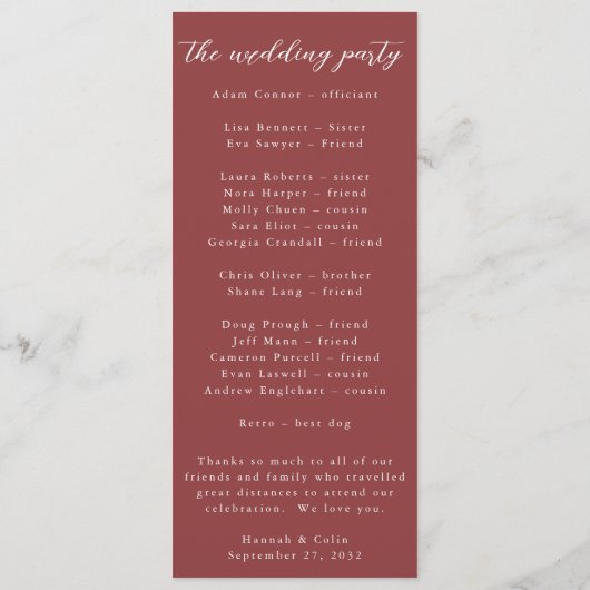 Elegant Winter Berries Red Green Waterverf Programmakaart (Achterkant)