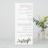 Elegant Winter Berries Red Green Waterverf Programmakaart (Staand voorkant)