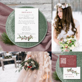 Elegant Winter Berries Red Green Waterverf RSVP Kaartje