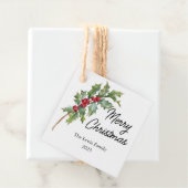 Elegant Winter Berries Vakantie Party Bedankjes Labels (In situ)