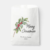 Elegant Winter Berries Vakantie Party Bedankzakje (Voorkant)