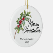 Elegant Winter Berries Vakantie Party Keramisch Ornament (Rechts)