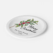 Elegant Winter Berries Vakantie Party Papieren Bordje (Gekanteld)