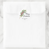 Elegant Winter Berries Vakantie Party Ronde Sticker (Tas)