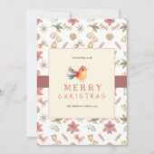 Elegant Winter Bird Christmas Wenskaart Kaart (Voorkant)