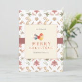 Elegant Winter Bird Christmas Wenskaart Kaart (Staand voorkant)
