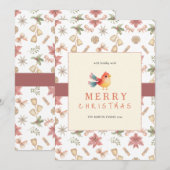 Elegant Winter Bird Christmas Wenskaart Kaart (Voorkant / Achterkant)