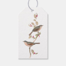 Elegant Winter Birds op een tak met bessen Cadeaulabel