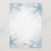 Elegant Winter Birthday Invitation – Snowflakes Kaart (Achterkant)
