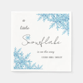Elegant Winter Blauw Kleine Sneeuwvlok Baby shower Servet
