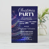 Elegant Winter Blauwe Kerstboom lampjes Kaart (Staand voorkant)