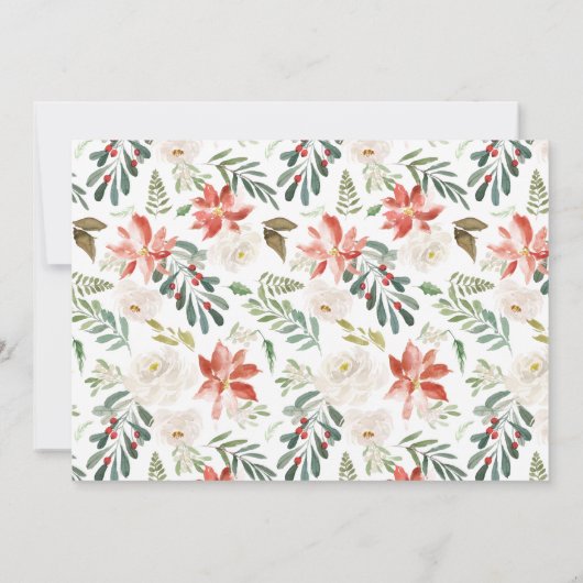 Elegant Winter Bloemen 1e Verjaardagsfeest Kaart (Achterkant)