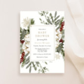 Elegant Winter Bloemen Baby shower Invitation Kaart