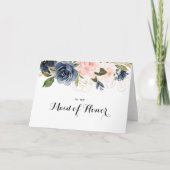 Elegant Winter Bloemen Bruidsfeest Dank u Bedankkaart (Voorkant)