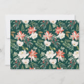 Elegant Winter Bloemen Groen 1e Verjaardagsfeest Kaart (Achterkant)