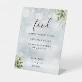 Elegant Winter Bloemen Groen Voedsel Menu Reclamebord Met Voetstuk (Voorkant)