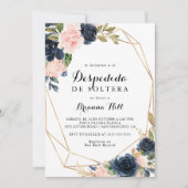 Elegant Winter Bloemen Spaans Vrijgezellenfeest Kaart (Voorkant)