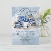 Elegant Winter Bloemen Teacup Vrijgezellenfeest Kaart (Staand voorkant)