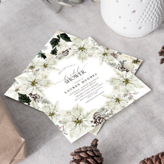 Elegant Winter Bloemen Vrijgezellenfeest Kaart