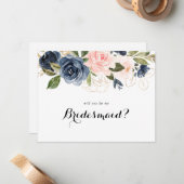 Elegant winter bloemenbruidsmeisje voorstel notitiekaartje (Voorkant / Achterkant in situ)