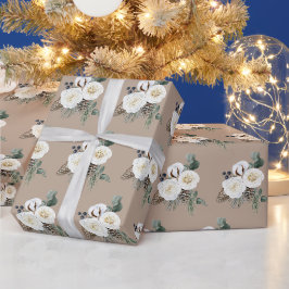 Elegant winter bloemeninpakpapier cadeaupapier