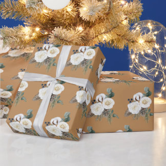 Elegant winter bloemeninpakpapier cadeaupapier
